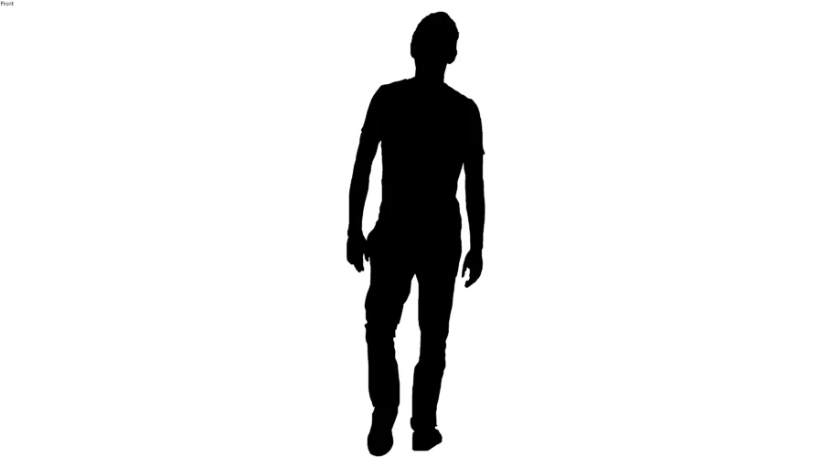 2d silhouette back man walking