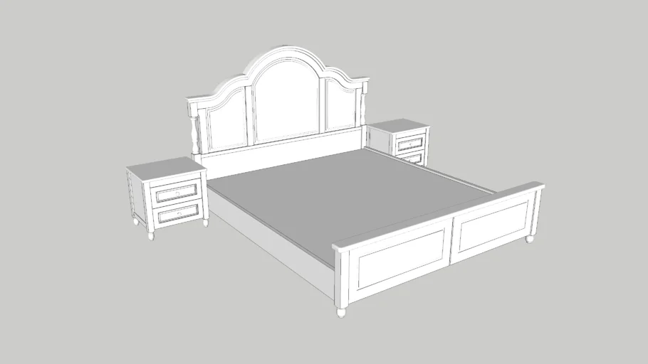 Neoclassical wooden bed _ 01