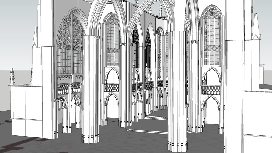 Gothic cathedral 2/7 inside transept and choir