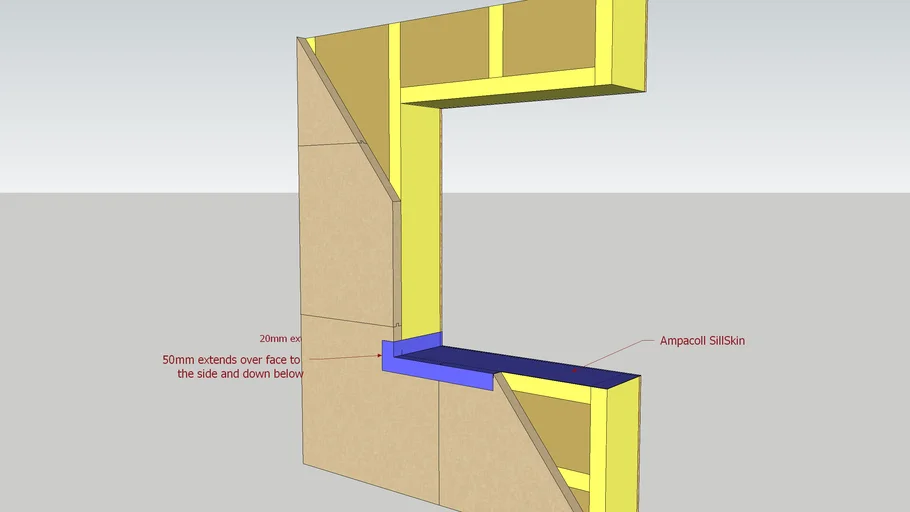 Window detail on Timber Frame - Step 1