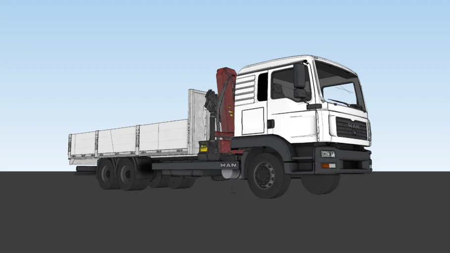 truck MAN TGL skid loader+crane