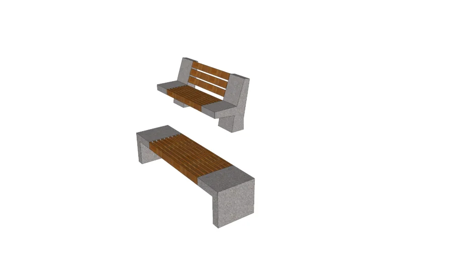 banca y escaño de hormigon