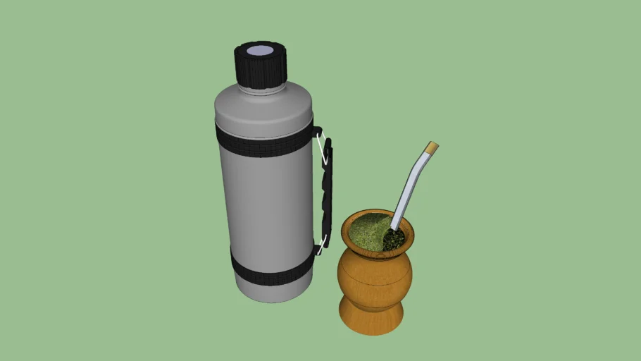 Garrafa Térmica Inox e Cuia de Mate