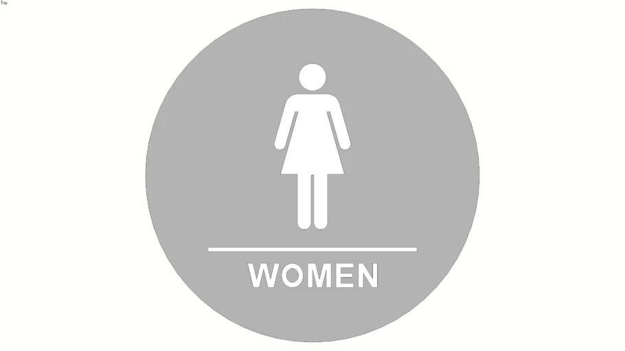 Women Restroom Sign (Clear Circular)