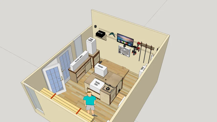 Workshop Layout for a Small Shop 13.5x15.5 ft