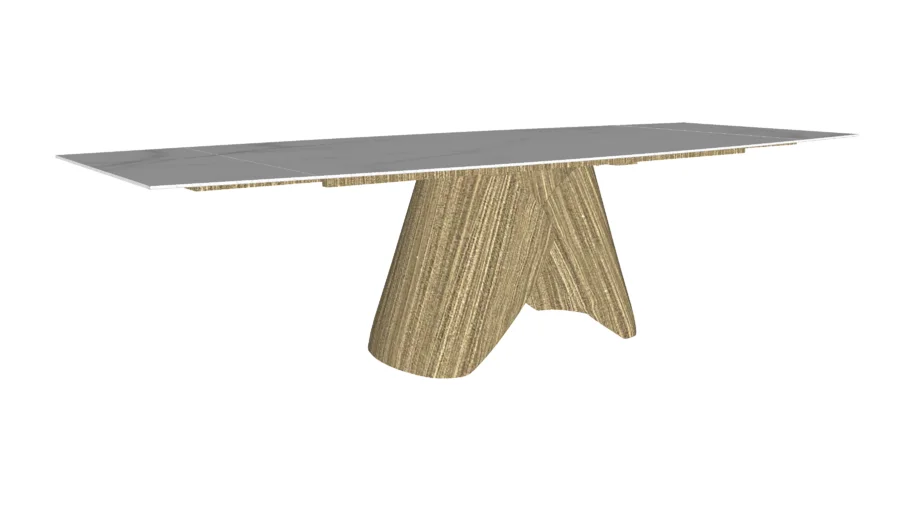 Roma Dining Table Closed White Porcelain By Modloft