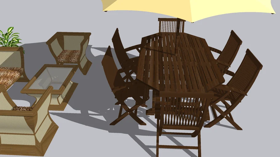 outdoor table and chair