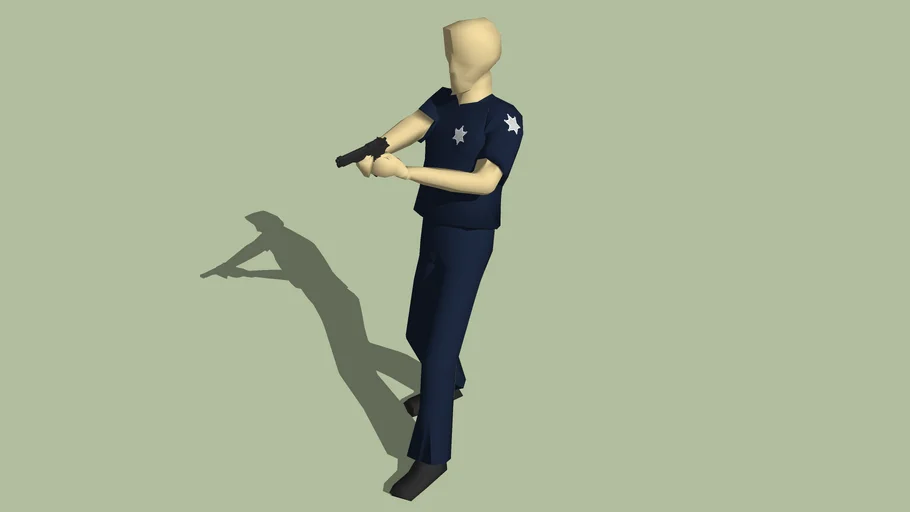 Cop with Gun at Ready