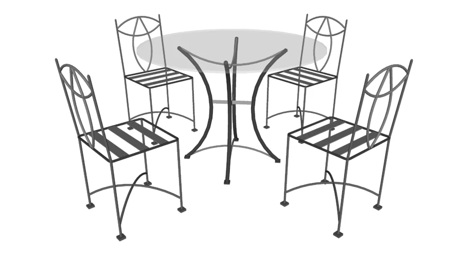 Iron Table Set - Detailed