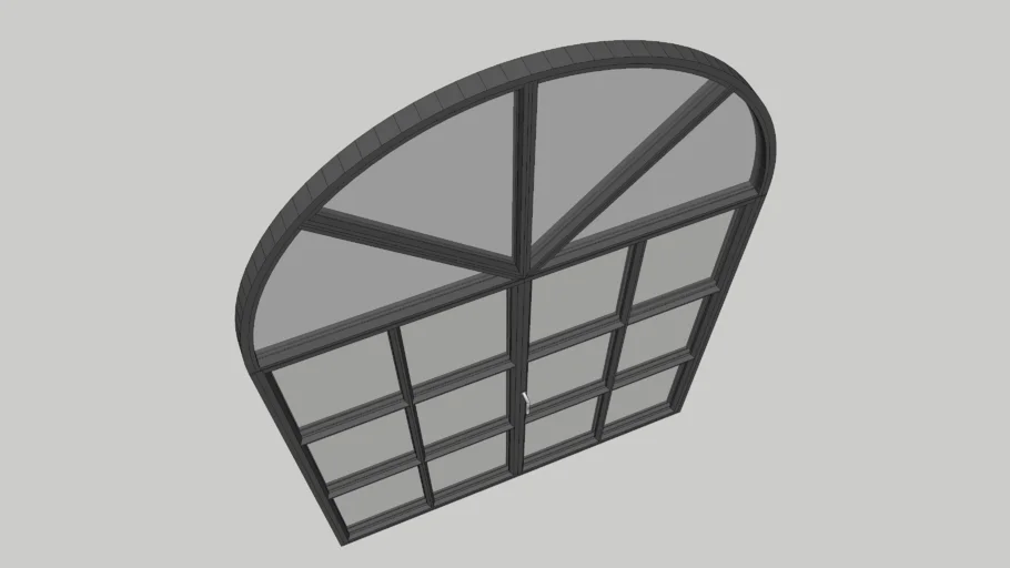 Industrial Black Metal Arched Window/Door - French Style