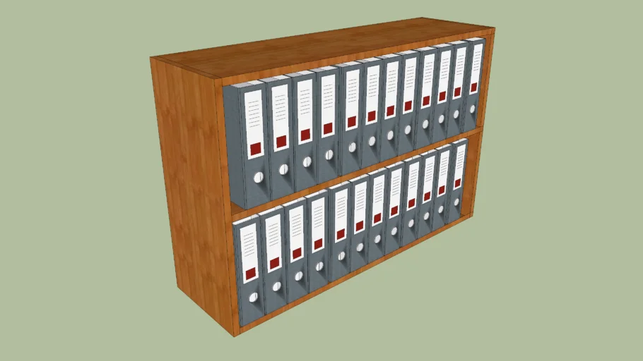 Wooden filing cabinet with filie folders