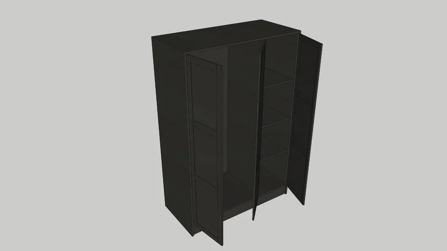 IKEA Wardrobe with 3 doors, black-brown
