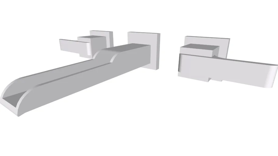 Ara Two Handle Wall-Mount Lavatory Faucet with Channel Spout