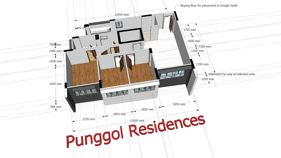 HDB precast concrete 4-room unit