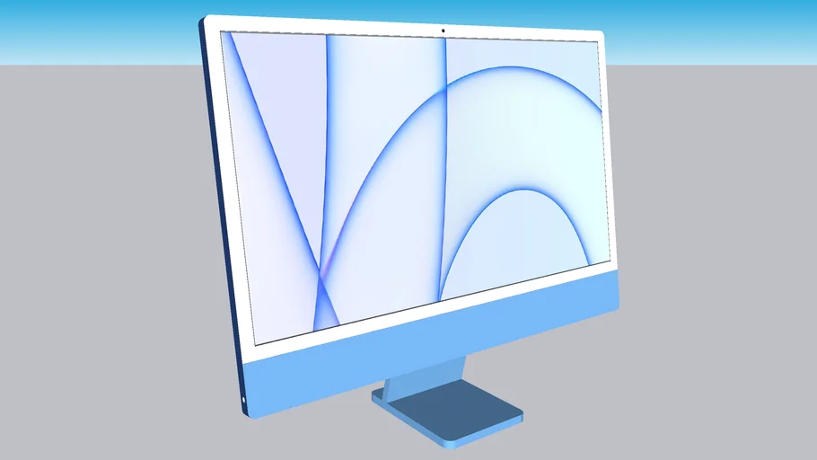 Apple iMac 24 Inch M1 2021 Blue - Model - 3D Warehouse