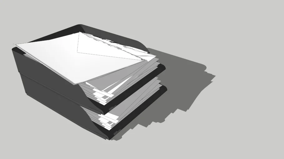 Desk Top In Trays. Stacked with removeable paper and envelopes.