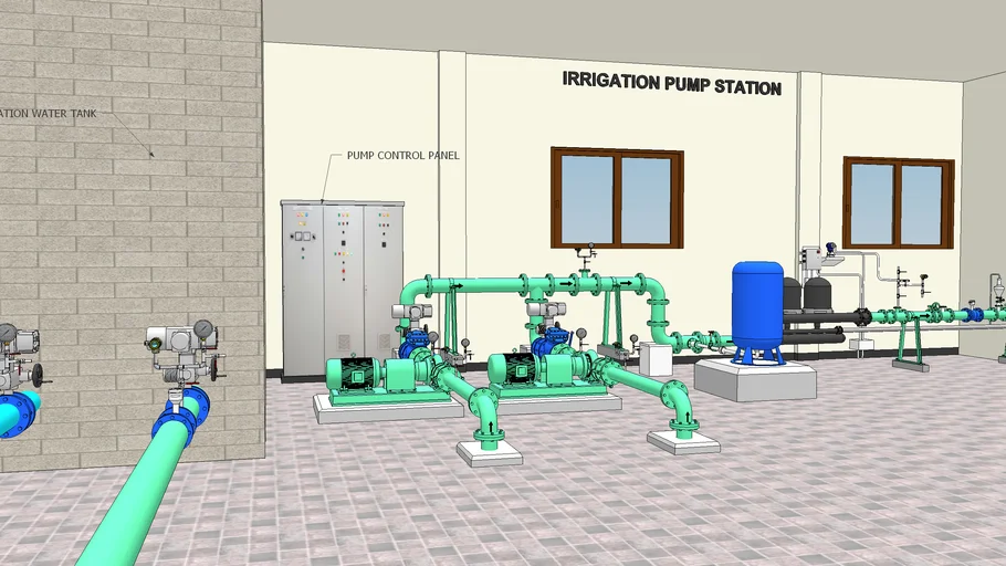 IRRIGATION PUMP STATION SYSTEM WITH FILTRATION SYSTEM