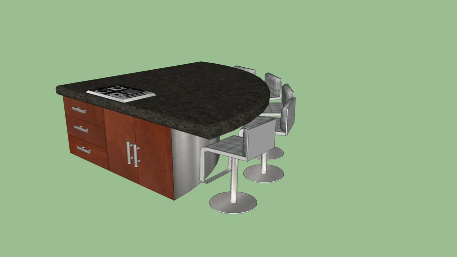 kitchen island rounded seating