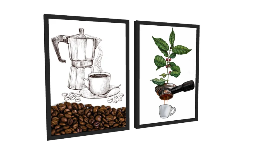 QUADROS DECORATIVOS DUPLA CAFÉ - Model - 3D Warehouse
