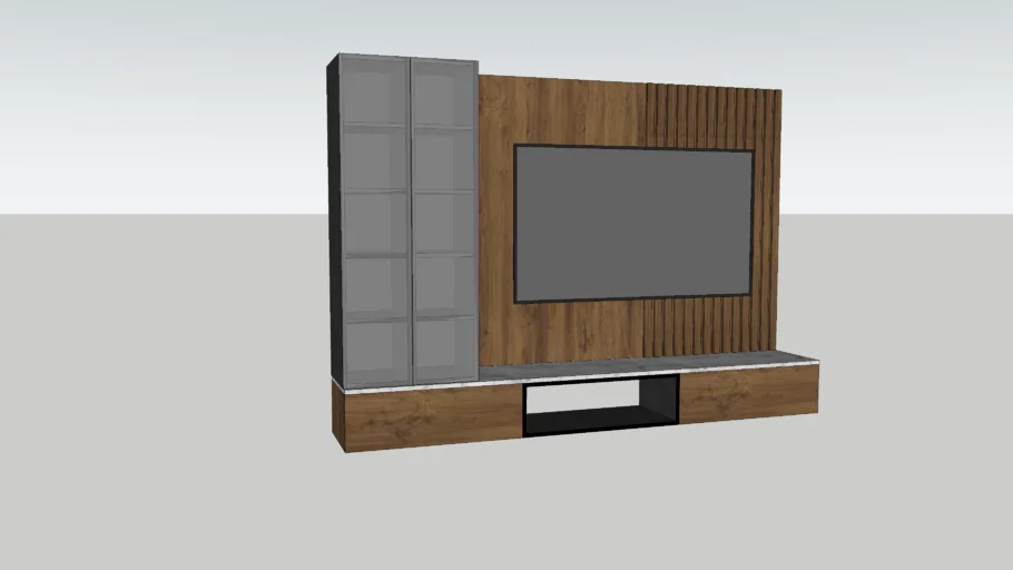 Mueble de TV pared ver.04 en MDF para sala comedor