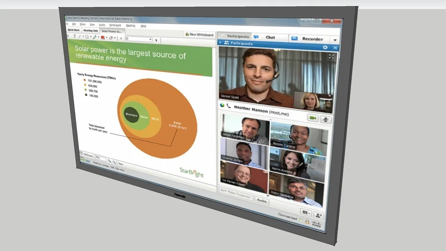 Panasonic 85" plasma with Cisco WebEx interface