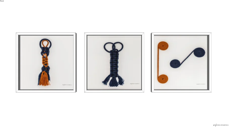 Trio Curvas em Corda - Quadro Decorativo