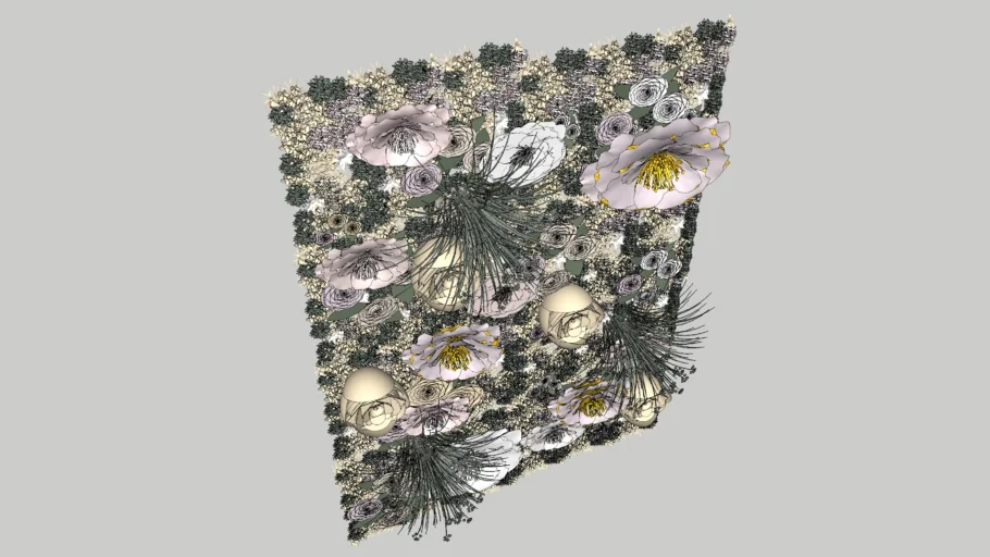 blush tones Flower Wall 3d