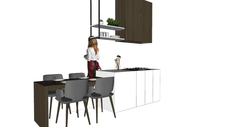 Modern Kitchen Island With Vray.