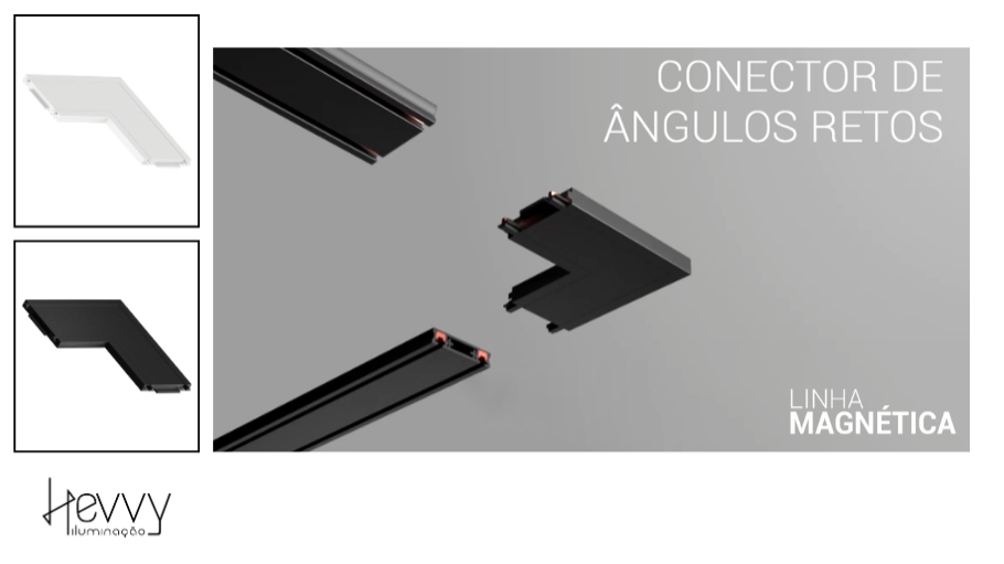 Conector L para Trilho Magnético