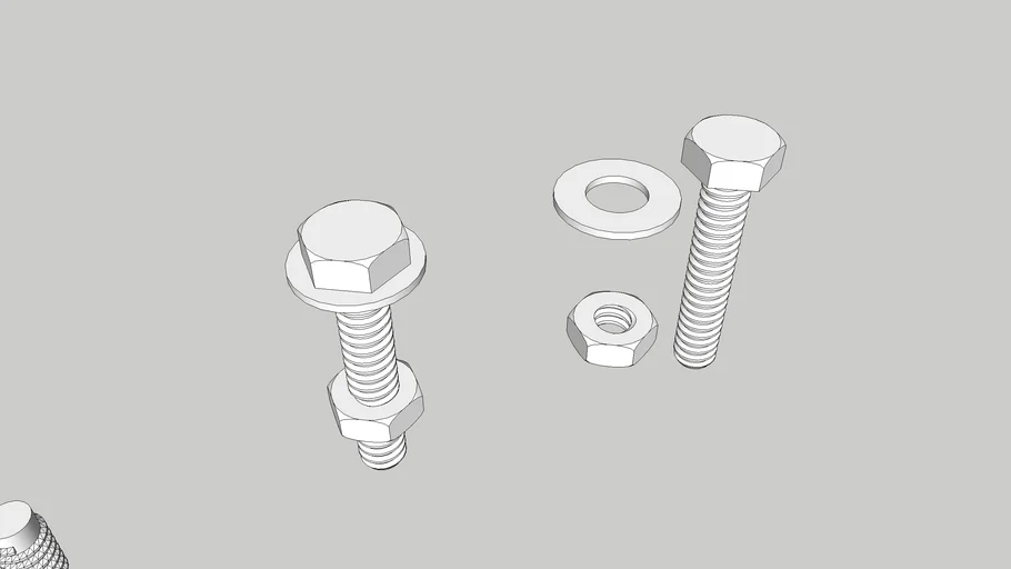 Bolt and nut (not in scale)