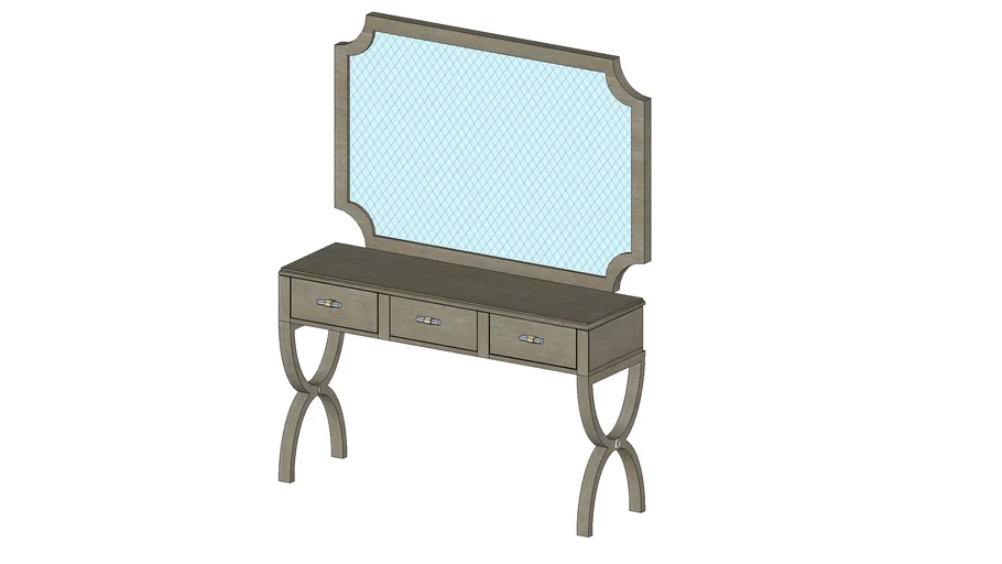 Console with a mirror