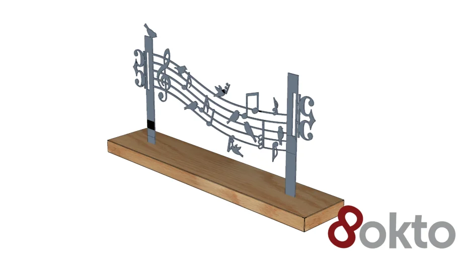 Escultura Pássaros com Notas Musicais