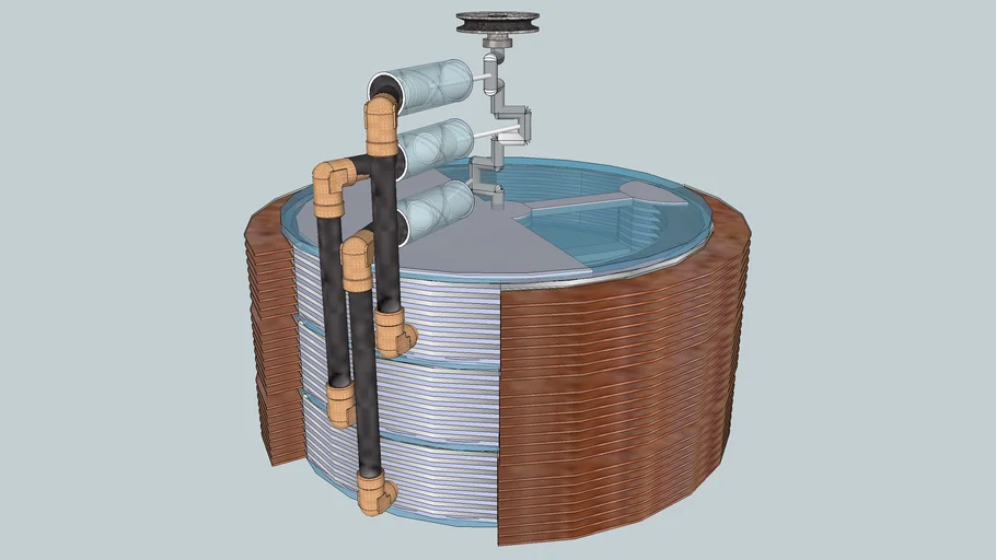 Rotary Heat Engine Free energy via Solar