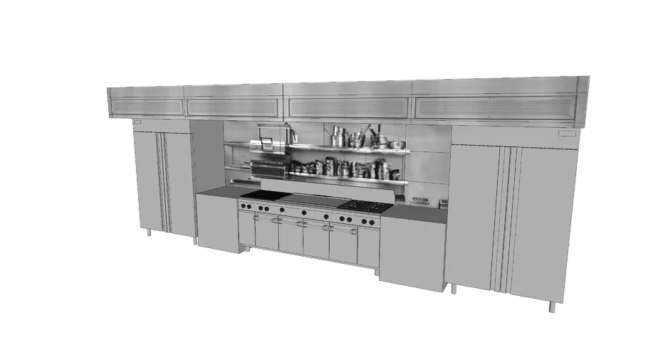 Simple working professional restaurant kitchen