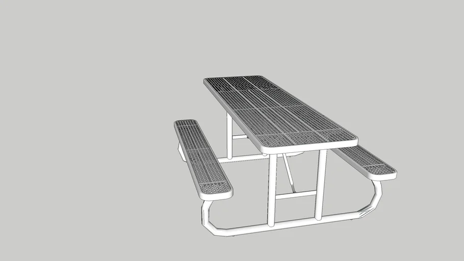 8' Rectangular Slotted Steel ADA Table, Portable Frame