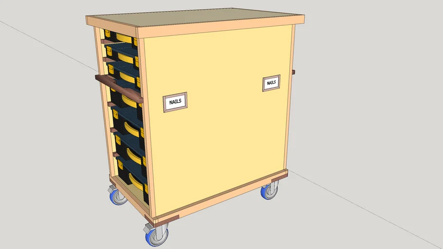 Fastener storage box cabinet