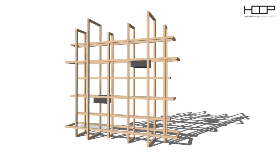 bookcase, room divider FRAMES 2.0 + accessoires - design by Gerard de Hoop