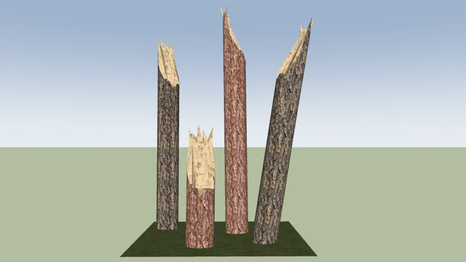 BROKEN PINE TREES AND STUMP | 3D Warehouse