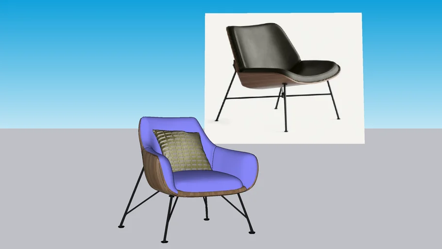 Burrow - Vesper Wood & Leather Lounge Chair