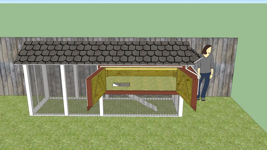 Chicken coop for 6 chickens.