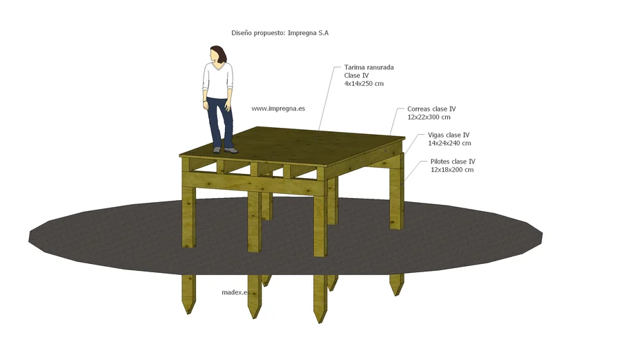 PASARELA MADERA CLASE IV