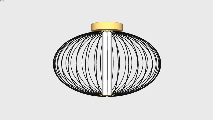 Luminária Plafon Aramado Moderno Tubular Central - LED Integrado