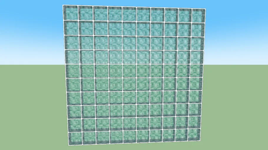 Wall with 100 blocks of glass