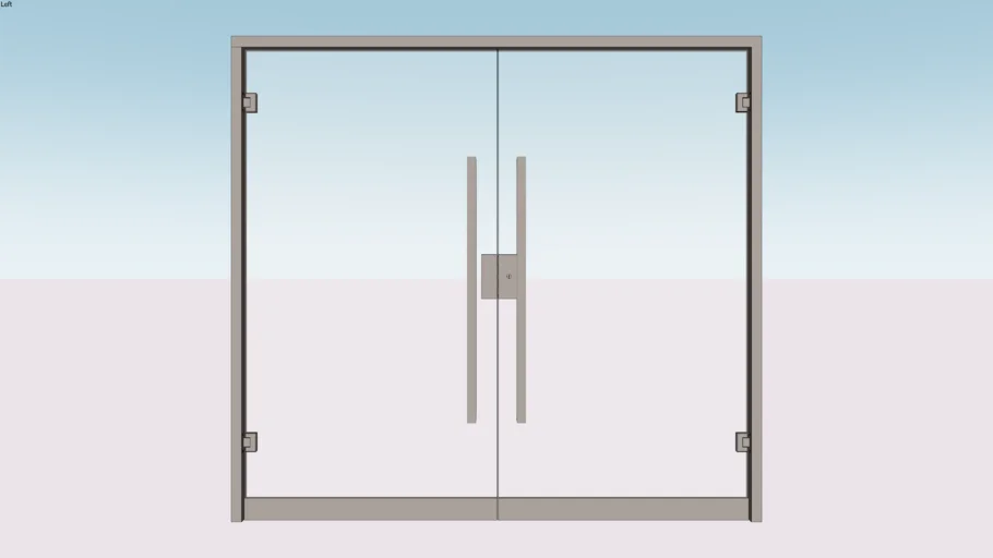 Puerta de doble hoja de vidrio templado
