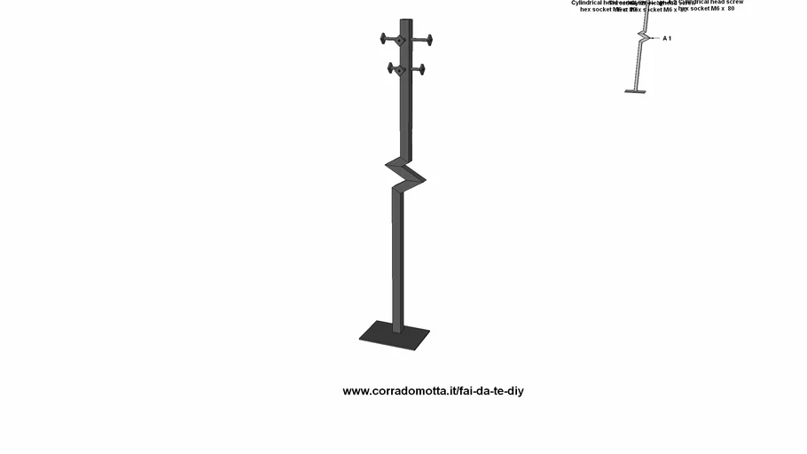 METAL COAT RACK PLANS LOSNA 1.1 | 3D Warehouse