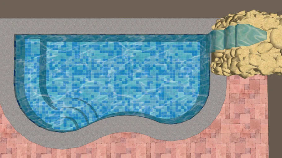 PISCINA CON CASCADA E HIDROMASAJE