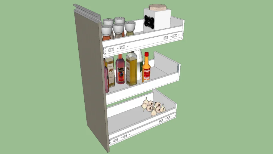 Porta temperos com corrediça