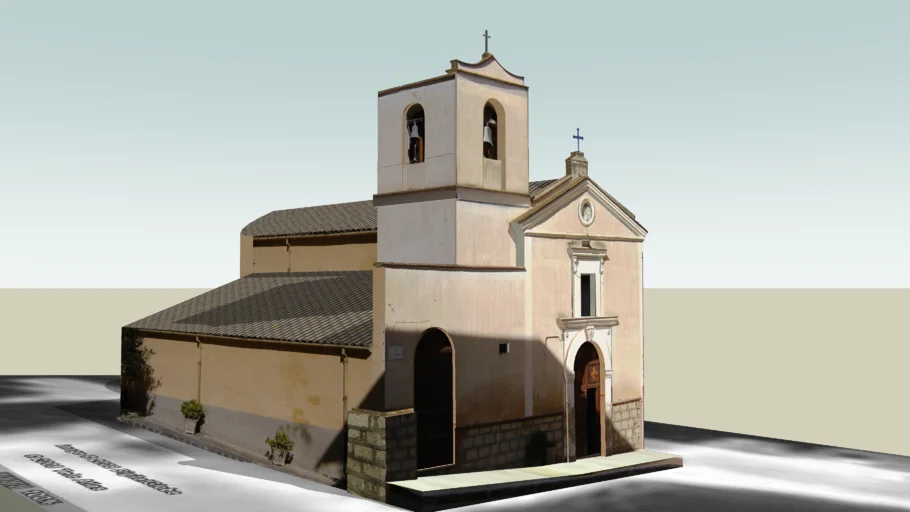 Chiesa SS.mo Crocifisso e Oratorio Sette Dolori con texture. Vallelunga Pratameno