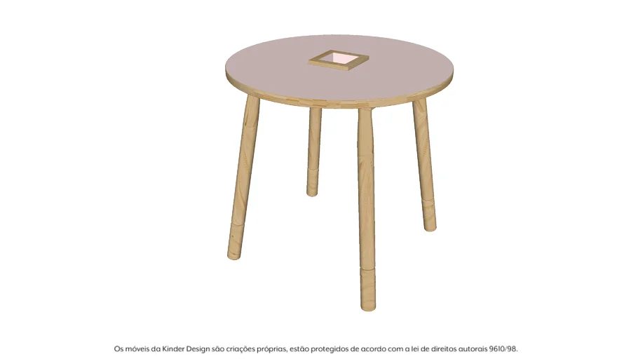 Mesa Kinder Redonda com Porta Lapis Infantil - Kinder Design