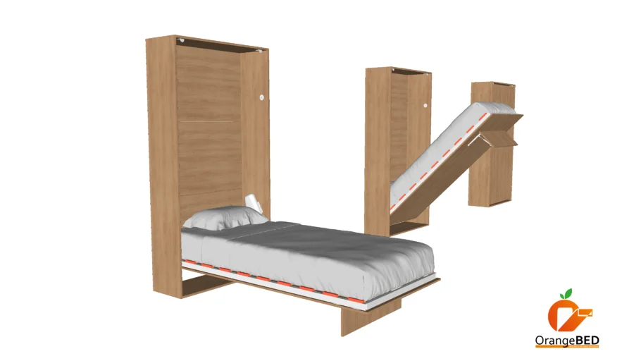 Cama Solteiro Vertical Retrátil com pé hotel - Linha Prime | OrangeBed